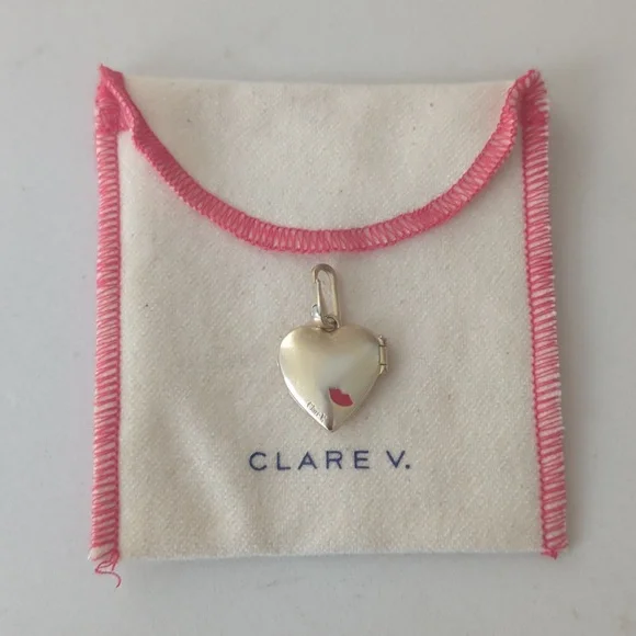 Clare V. X EVERY MOTHER COUNTS Heart Locket Charm Vintage Gold - Picture 7 of 8
